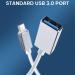 Кабель Erston OTG Type C - USB 3.0 AF, 0.15 м, Silver