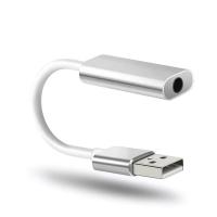Звуковая карта 2 в 1 Erston USB Sound Card 7.1 Channel, Silver