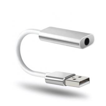 Звуковая карта 2 в 1 Erston USB Sound Card 7.1 Channel, Silver