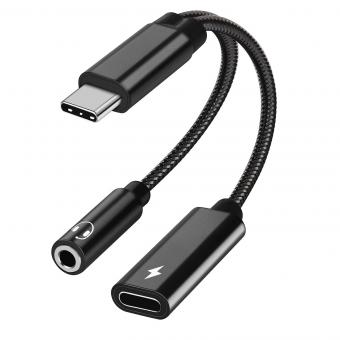 Адаптер Erston 2 in 1 USB Type C - 3.5mm Jack + PD Fast Charging (PCT-3001)